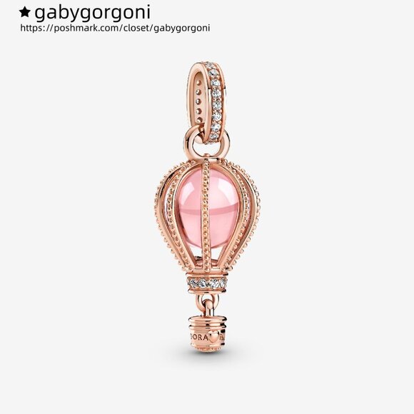 Pandora Sparkling Pink Hot Air Balloon Dangle Charm - Picture 1 of 6